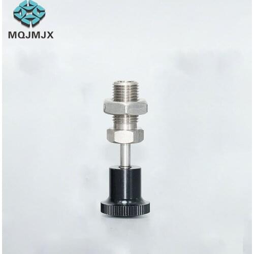MQJMJX All Stainless Steel Index Plunger Pin with Hex Nuts Self-Locking Type Sub-plating Knob Plunger M6, M10, M12, M16