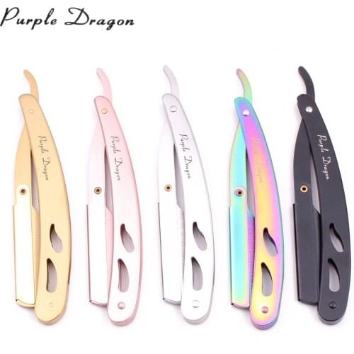 Hair Removal Tools Purple Dragon Brand Old Shaving Knife Straight Edge Stainless Steel Barber Razor Folding Shaving Knife 6102