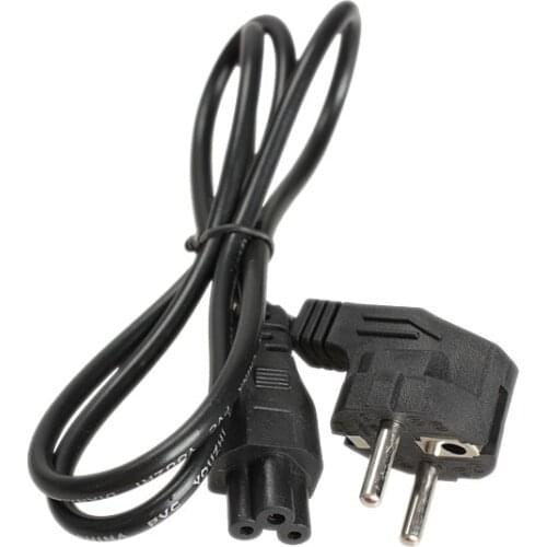 1M EU 3 Prong 2 Pin AC Laptop Power Cord Adapter Cable Black