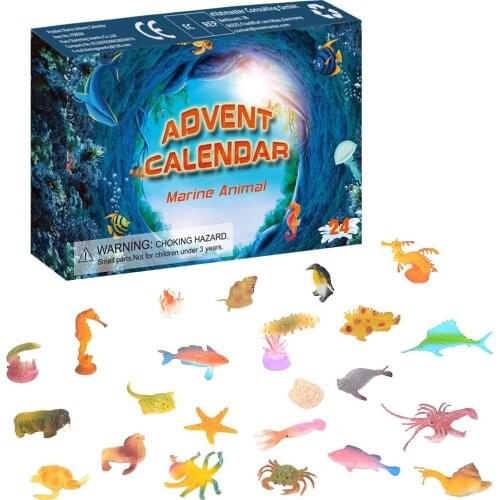 24 Days Christmas Advent Calendars Marine Sea Animals Countdown To Diy Xmas Present Baby Children Gift