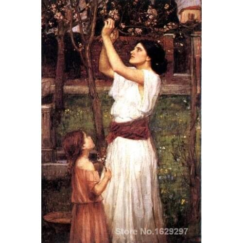 Paintings for living room wall Gathering Almond Blossoms John William Waterhouse High quality Hand painted