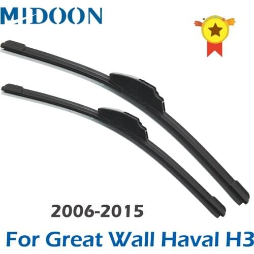 MIDOON Wiper Blades for Great Wall Haval H3 ( Hover H3 ) Hook Arms 2006 2007 2008 2009 2010 2011 2012 2013 2014 2015