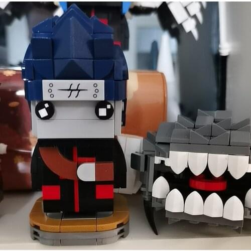 DIY MOC brickheadz round reincarnation eye all village protection amount assembled building blocks printing accessories