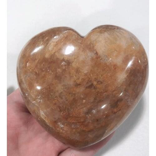 Natural Crystal Quartz Golden Healer Stone Heart Shape Freeform Palm Energy Reiki Aquarium Home Decoration Accessories Gemstone
