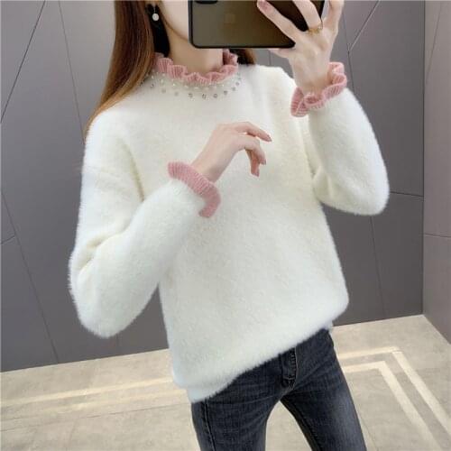 Room 189624, under the 4 row 6 】 make lace collar imitated mink nail bead pullovers [1209] 47