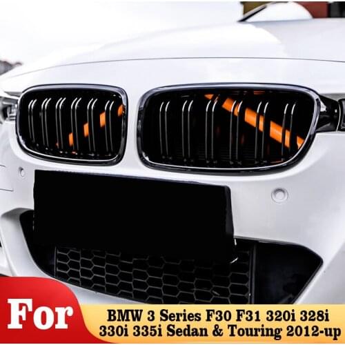 Front Grille Trim Strips For BMW 3 Series F30 F31 320i 328i 330i 335i Sedan & Touring 2012-up Sport Cover Frame Accessories