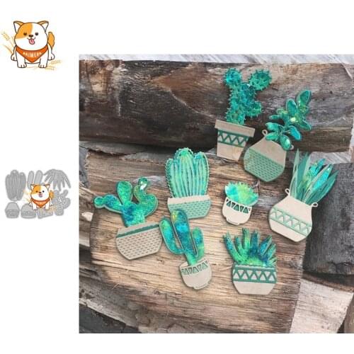 Cactus Plant Metal Cutting Dies Mold Knife Scrapbooking Stencil DIY Embossing Craft Die Cuts Card Making New Dies For 2020