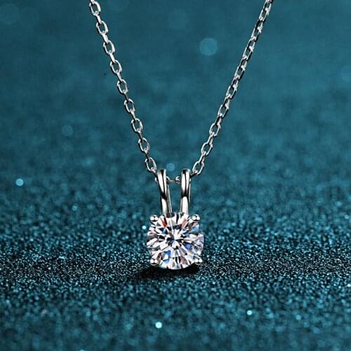 Passed Diamond Test Perfect Moissanite Necklace 925 Sterling Silver0.8CT Necklace Chain Women Fine Jewelry Engagement Gift