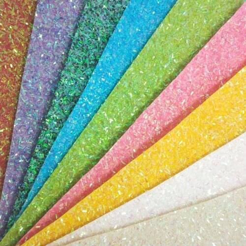 1PC A4 Size 21X29CM Synthetic Leather, FLUO Chunky Glitter Leather Fabric For DIY Accessories GM3145B