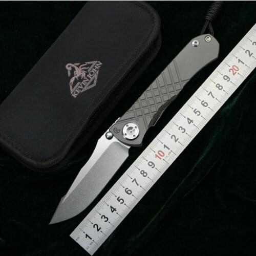 Kevin john CR Umnumzaan folding knife m390 blade titanium handle camping hunting survival pocket Kitchen fruit knives EDC tools