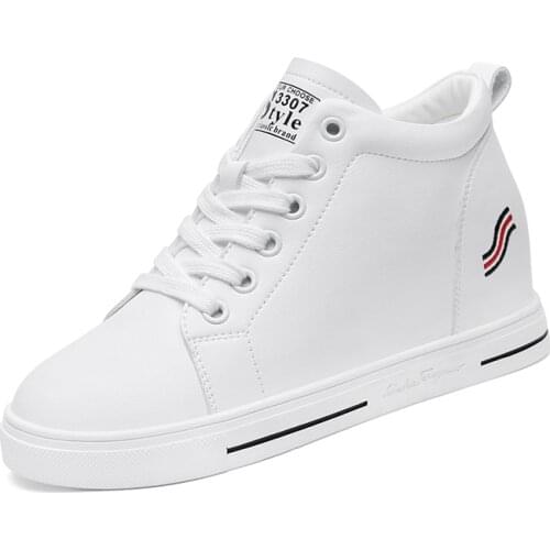 Round-Toe Flat High-Top Shoes Inner Increase Solid Color Casual Shoes Water Platform WomenS Shoes