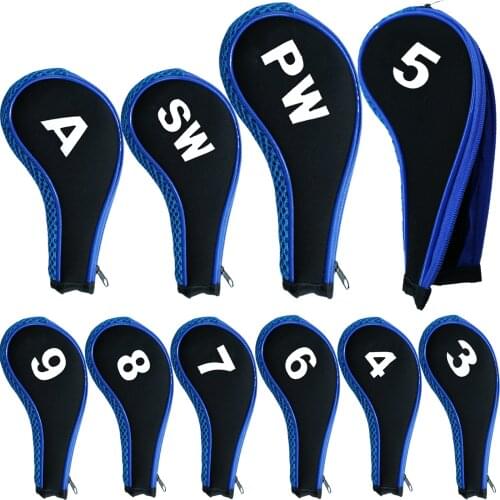Outdoor Sport Golf Club Head Covers Zipper Long Neck Set Golfer Putter Accessories Clubs Number Headcovers Drop Shipping