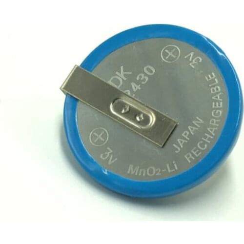 5PCS Japan 3V Rechargeable Button Cell ML2430-HJ1 With Soldering Leg Solder