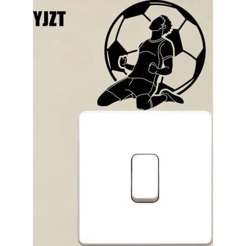 YJZT Soccer Sport Game Ball Player Boys Room Stickers Creative Vinyl Switch Sticker Fashion Wall Decal Black 8SS2186