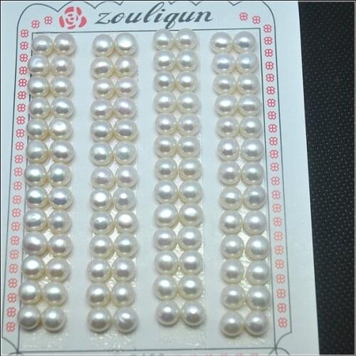 30pcs nature freshwater pearl cabochons pearl beads for earring hooks making earring studs size 6.0-6.5mm many colors available