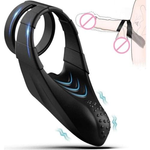 Men Cock Ring Penis Vibrator Sex toy Dick Delayed Ejaculation Adults Toys for Couples Clitoral Erotic Male Masturbator