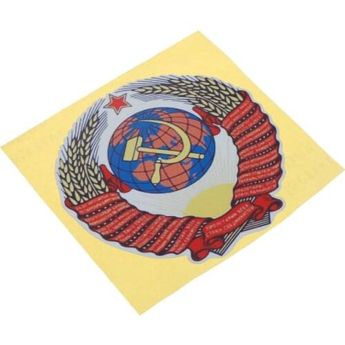 1Pc Car 12cm*12cm Russia Ussr Flag Sticker PVC Auto Window Body Stikers Styling Vinyl Decal Car Exterior Decoration