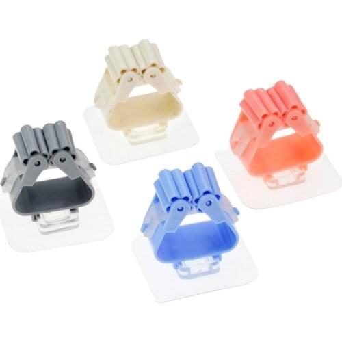 1Pcs Mop holder Punch-free strong load-bearing mop holder Bathroom Broom card holder Storage wall Hook Universal hook