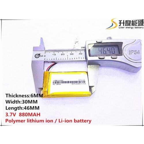 1pcs [SD] 3.7V,880mAH,[603046] Polymer lithium ion / Li-ion battery for TOY,POWER BANK,GPS,mp3,mp4,cell phone,speaker