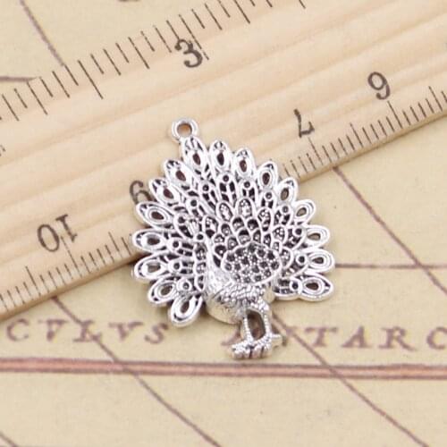 10pcs Charms Bird Peacock Peafowls Maurya 29x23mm Tibetan Silver Color Pendants Antique Jewelry Making DIY Handmade Craft