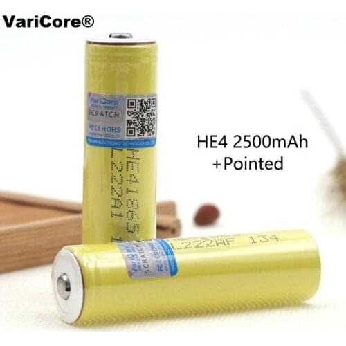 2 PCS.. The original new varicore HE4 18650 Li-ion battery 3.7 V 2500 mAh battery electronic special 20A 30A discharge + sharp