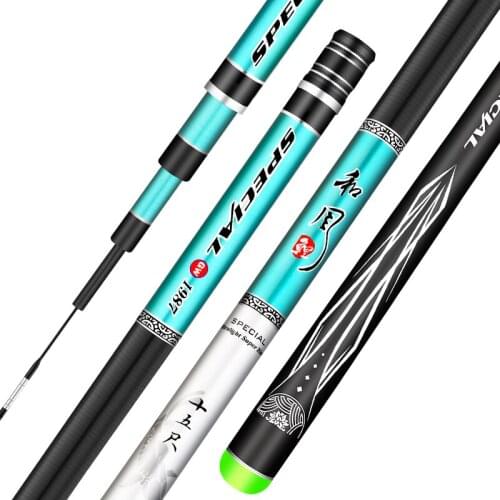3.9/4.5/5.4/6.3/7.2m Fishing Rod Hand Rod Vara De Pesca Carbon Super Light Super Fishing Sticks Spinning Pole Fishing Gear