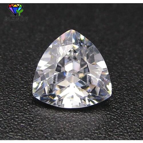 5A 3x3mm~12x12mm Trillion Shape White Cubic Zirconia Stone Brilliant Cut Loose CZ Synthetic Gems For DIY Jewelry Free Shipping