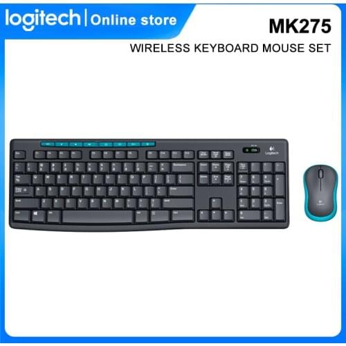 Logitech MK275 Wireless Mouse and Keyboard Combo For Laptop PC Gamer Mini Receiver Ergonomics Gaming Keyboard Mouse Set