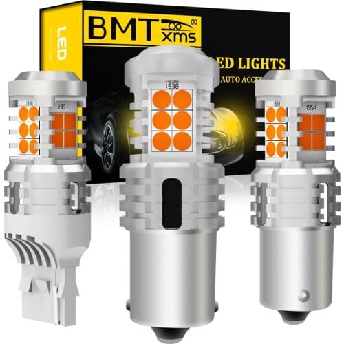 BMTxms For BMW X1 E84 F48 X3 E83 F25 X5 E53 Z3 E36 Canbus Car LED Turn Signal Amber Lights Ba15s Bau15s P21W PY21W T20 7440