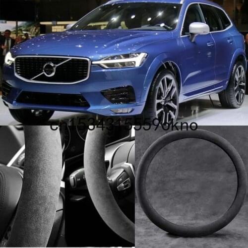 Car Steering Wheel Cover For Volvo XC60 Black Alcantara Suede Car Accessories
