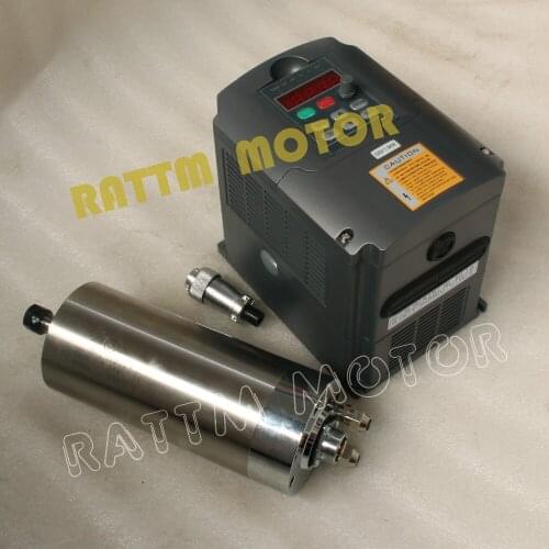 1.5KW ER11 Water cooled spindle motor 220V 24000rpm & 1.5kw Inverter VFD 2HP 220V 400Hz CNC Kit
