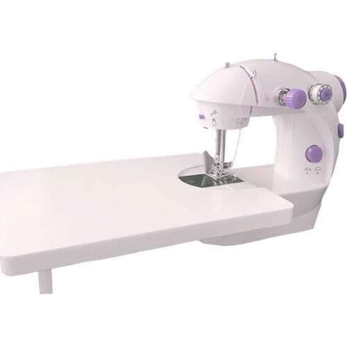Mini Electric HouseholdSewing Machine Dual Speed Adjustment with Table AC100-240V Double Threads Pendal Sewing Machine Purple