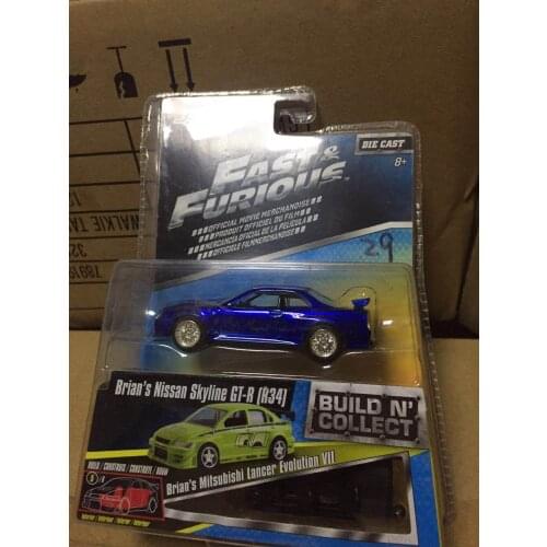 Ja da 1:64 Brian Niss an GTR R34 alloy toy car toys for children diecast model car Birthday gift