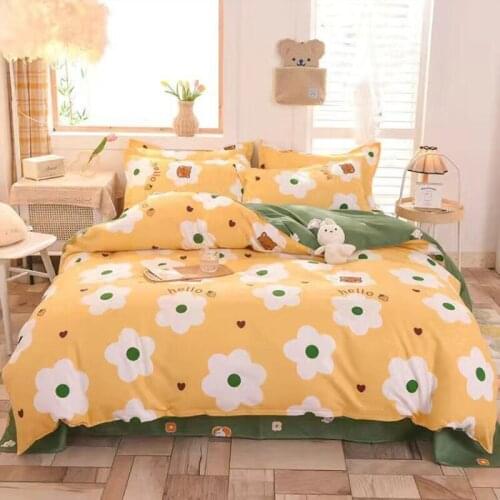 Printed Flower Summer/Winter Silky Soft Duvet Cover Sheet Pillowcase Home Textiles Single King Queen Size Bedding Set 3/4Pcs