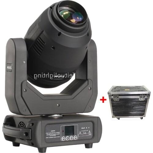 New 2pcs/Lot +Flycase DMX Gobo Lyre Led Moving Head Zoom Beam Moving Head Spot Led Focus Mobile Head Beam Frost Stage Club Light