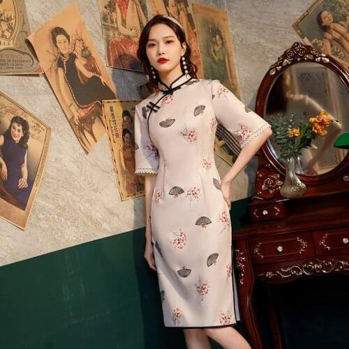 New Chinese Women Traditional Qipao Vintage Sexy High Split Cheongsam Novelty Formal Dress Plus Size S-3XL