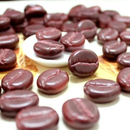 20PCS Slime Charms Simulated Cocoa Coffee Beans Resin Plasticine Slime Accessories Beads Supplies For DIY Scrapbooking Crafts