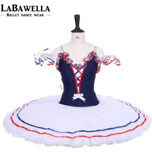Adult Professional Ballet Tutu Navy Blue White Fairy Pancake Peformance Tutus Ballerina Nutcracker Ballet Stage Costume BT9213