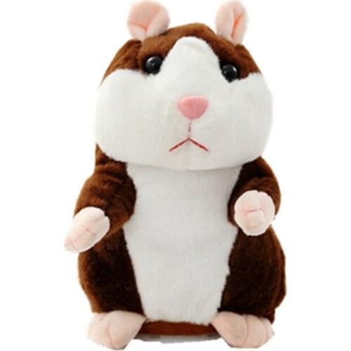 Dropshipping 15cm-18cm Lovely Talking Hamster Speak Talk Sound Record Repeat Stuffed Plush Animal Kawaii Hamster Toys Christmas