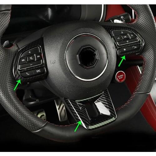 3pcs for MG HS 2018-2019 Steering wheel key decoration frame decorate Carbon Fiber Pattern
