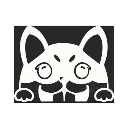 Sprouting Big Eyes Dog Peeks Out Sticker Cute Dog Vinyl Decals Car Decor Waterproof Cool Rear Glass Sticker White/Black ZP003