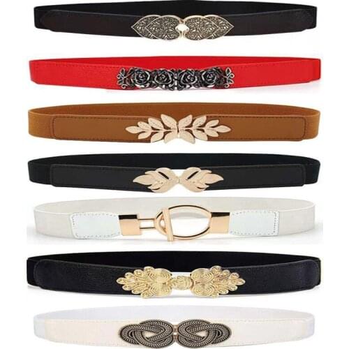 Variety of Multicolor Fashion Korean Windbreaker Elastic Ladies Girdle Retro Decoration Wide Belt Alloy Buckle Dress Women Belt