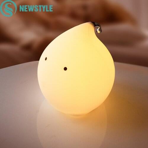 RGB Cute Night Light Colorful Silicone Touch Sensor Wall Hanging Bedroom Bedside LED Lamp Baby-Feed Kid Toy Gift Home Decore