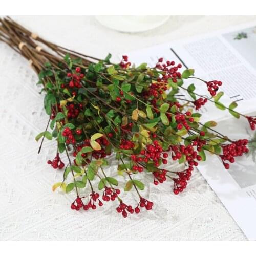 Christmas Berry Artificial Pine Cone For Christmas Decoration Fake Flower Artificial Pine Tree Branch DIY Home Party Decor