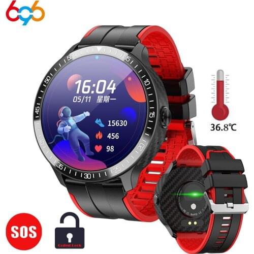 Temperature Detection Smartwatch MT16 Password Lock SOS Bluetooth Calling Full Screen Touch Multi Sports Thermometer Smart Watch