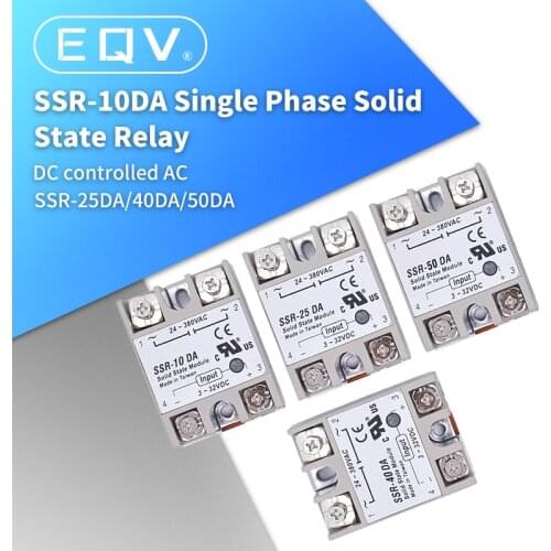 Solid State Relay SSR-10DA SSR-25DA SSR-40DA 10A 25A 40A Actually 3-32V DC TO 24-380V AC SSR 10DA 25DA 40DA