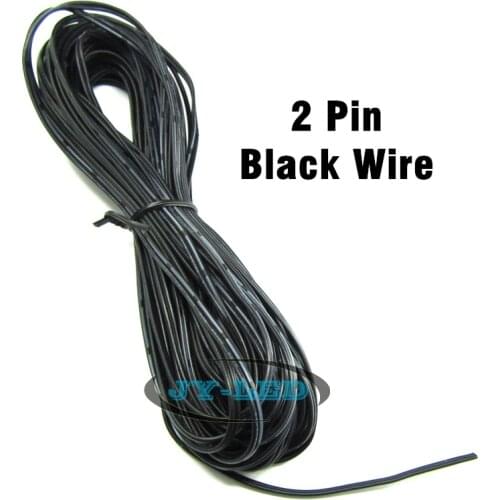 20 meters 2pin Tinned Copper Black Cable, 22awg PVC insulated Extend Cable, Excellent Quality