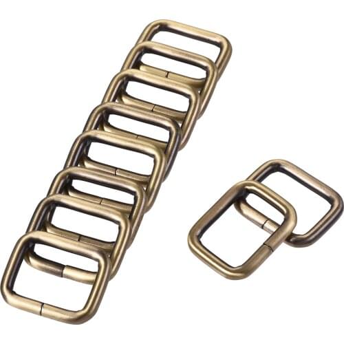 Uxcell Metal Rectangle Ring Buckles 26x19mm for Bags Belts DIY Bronze Tone 10pcs