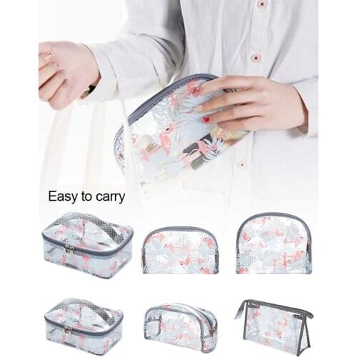 Waterproof Cosmetic Bag PVC Transparent Travel Large Capacity Organizer Makeupup Bag Women Beautician Hand Vanity Case Bag