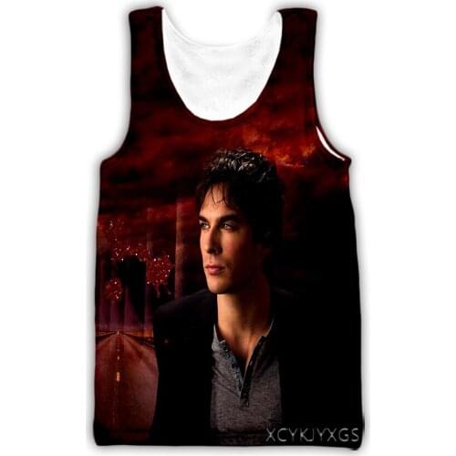 Xinchenyuan Vampire Diaries Damon Salvatore 3D Printed Casual Tank Tops Undershirt Streetwear for Men/Women Fashion Vest A65